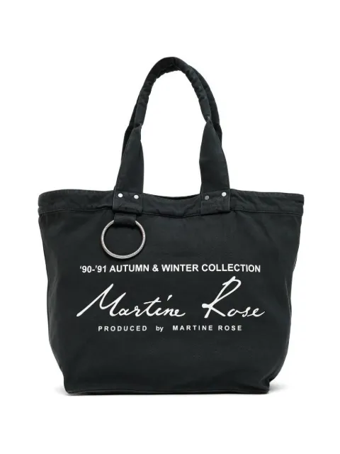 Martine Rose logo-print ring-detail tote bag Black 1207WP22001