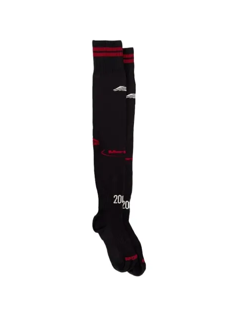 Martine Rose logo-print striped-trim socks Black 1243JF06068