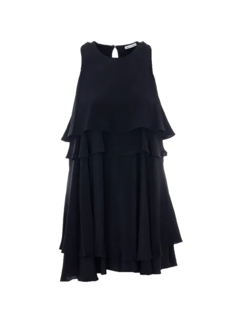 AMI Paris ruffled round-neck mini dress Black FDR649AC0020