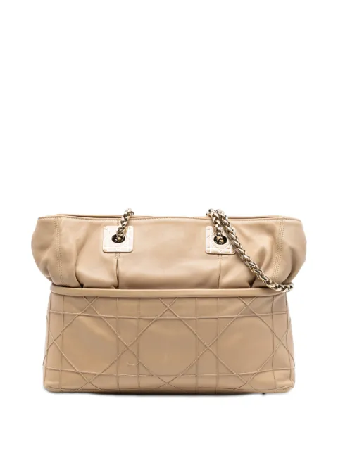 Christian Dior Pre-Owned 2011 Lambskin Cannage Granville Chain tote bag Brown YCMSF7L38ZUP1CB6
