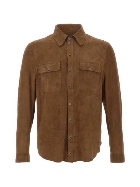CONCEPT LEATHER Marc37 Napoli leather shirt Brown NAPOLICAMOSCIO
