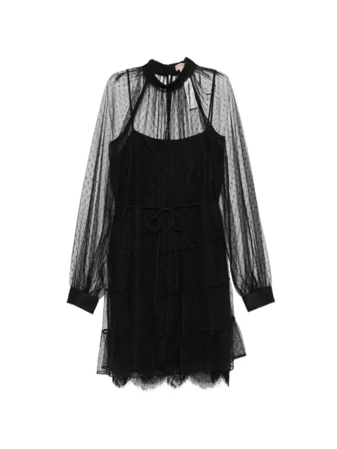 TWINSET tulle mini dress Black 261TP2771