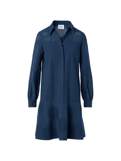 Akris Punto embroidered short dress Blue 451502008016007