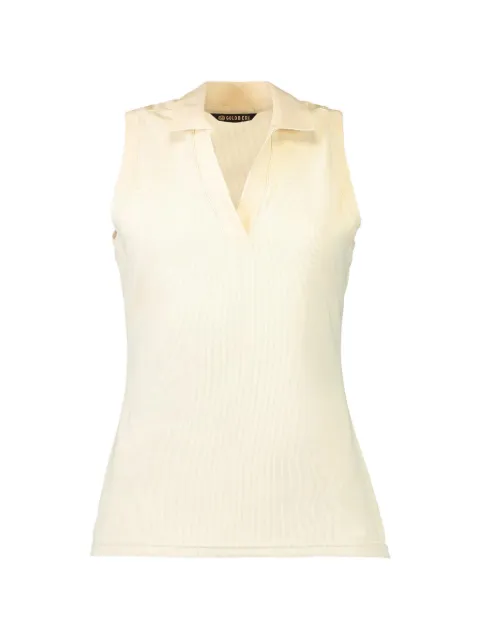 Goldbergh V-neck sleeveless polo top Neutrals GB363302618160