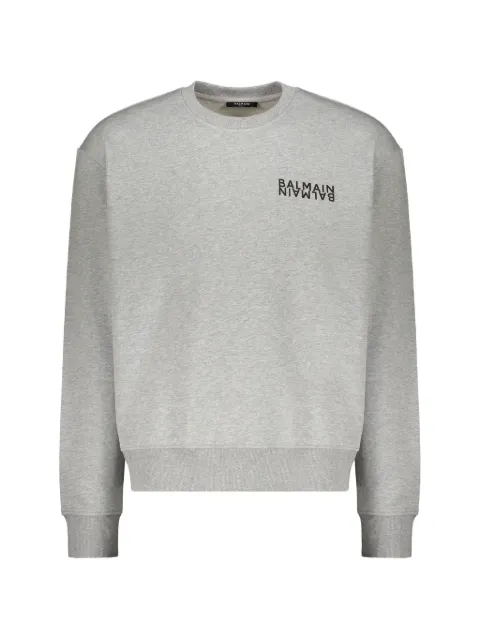Balmain cotton logo sweatshirt Grey GH6JQ125BB04
