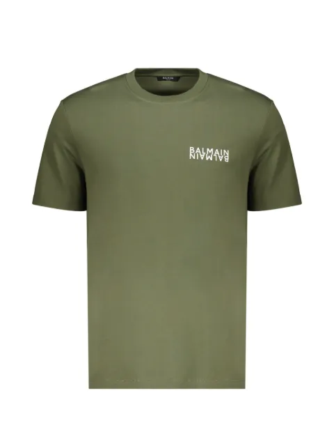 Balmain cotton T-shirt Green EH6EG000BB04