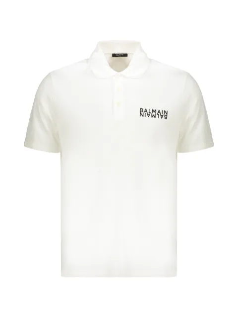 Balmain cotton polo shirt White GH6GC026BB04