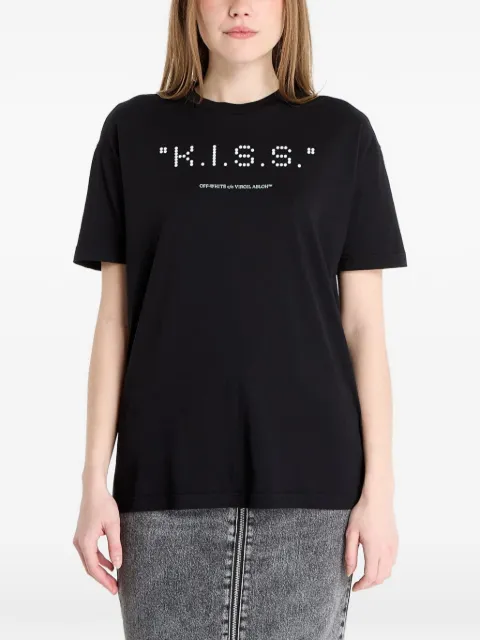 Off-White Kiss Quote T-shirt Black OWAA089S26JER007