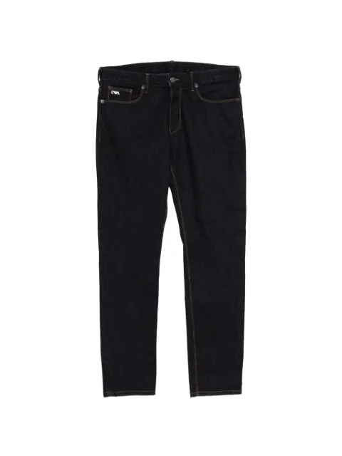 Emporio Armani logo-patch five-pockets jeans Blue EM000121AF22800