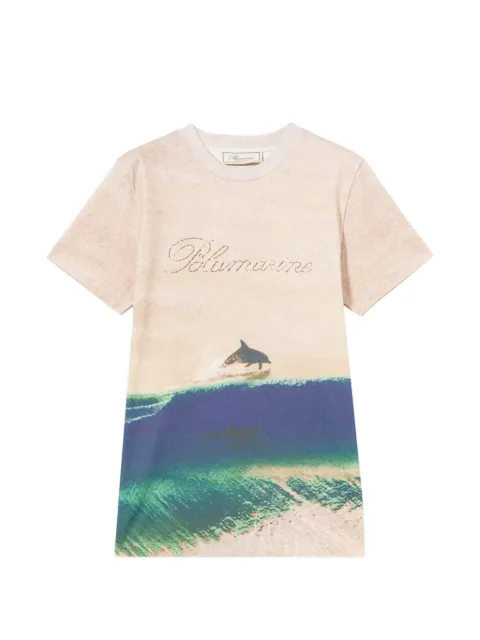 Blumarine print embroidered T-shirt Neutrals 2T126A