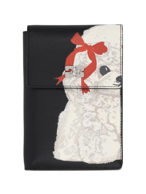 GANNI dog-print wallet White B3010084