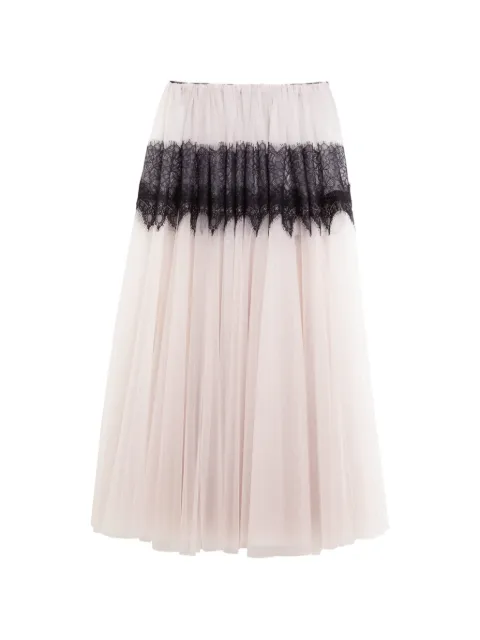 Viktor & Rolf tulle lace-trim maxi skirt Neutrals XB0030029426