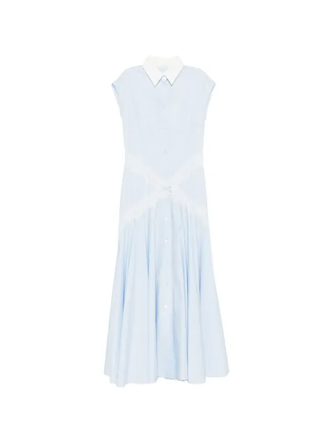 Viktor & Rolf lace-trim bow-detail shirt dress Blue XD0080019426