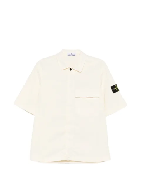 Stone Island 1100025 stretch organic cotton twill shirt Neutrals L1S151100025S0A10