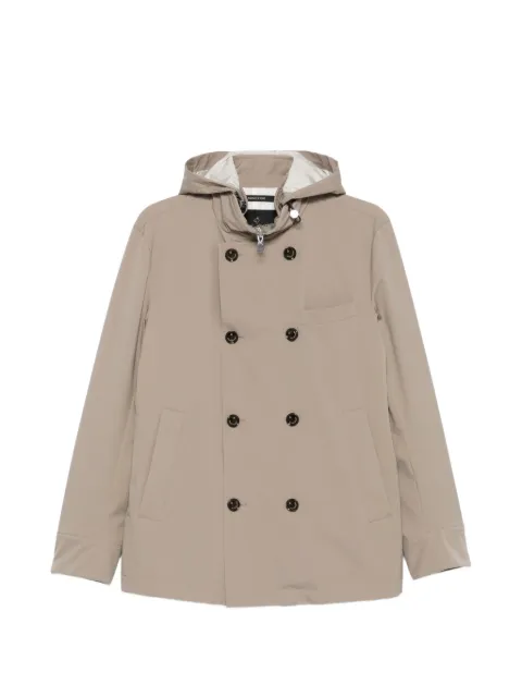 Montecore double-breasted hooded jacket Neutrals S10MUC966F324