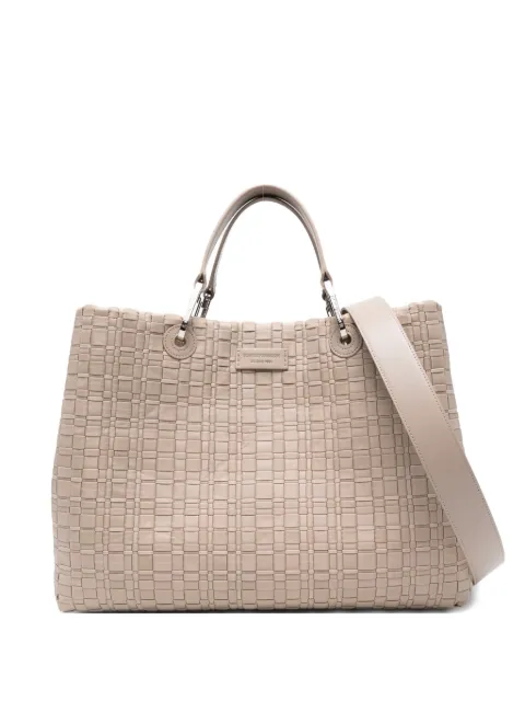 Emporio Armani woven top-handle tote bag Neutrals EW000360AF23436