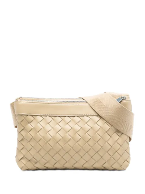 Bottega Veneta Pre-Owned 2012-2025 Nappa Intrecciato Double Zip crossbody bag Brown VSD6JUAWX5Z65D90