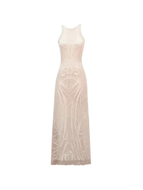 Gemy Maalouf patterned midi dress Neutrals LPS247266MD