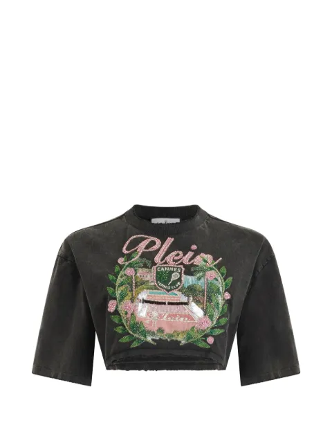Philipp Plein printed crop top Black PAFCWTK3934PJY002N