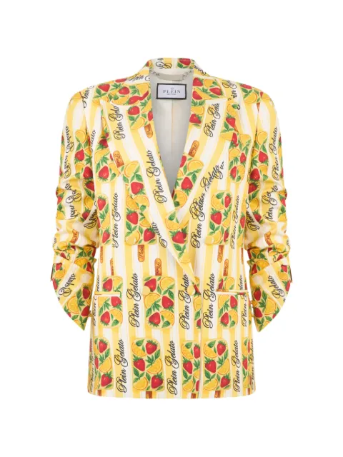 Philipp Plein double-breasted Duke blazer Plein Gelato Yellow PAFCWRF0801PTE003N
