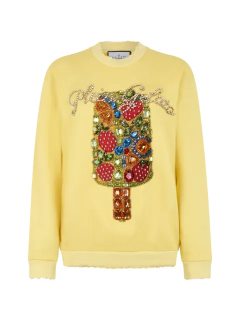 Philipp Plein embellished sweatshirt Yellow PAFCWJO1115PTE180N