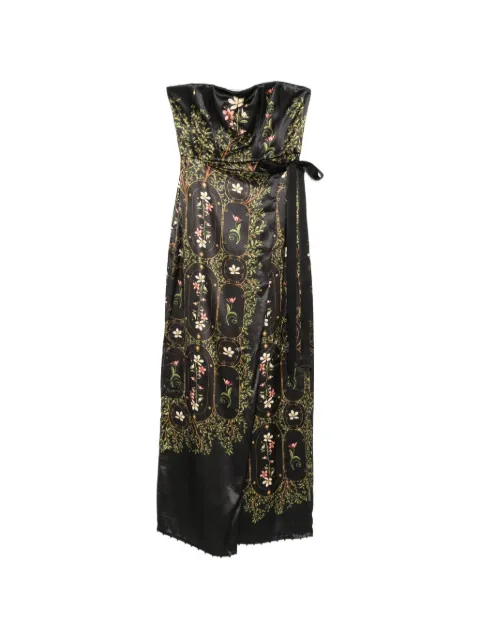 Agua By Agua Bendita Cinefila Noche strapless floral-print maxi dress Black 22051