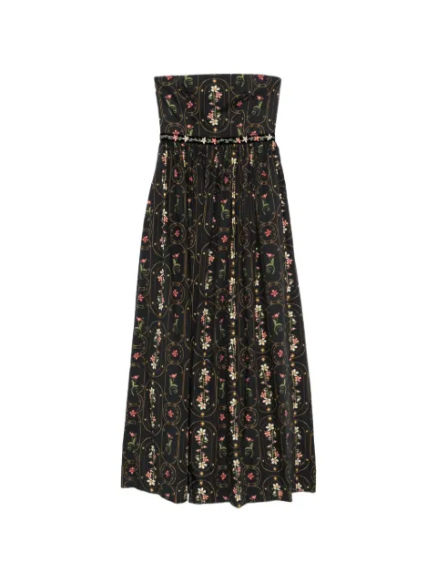 Agua By Agua Bendita Lienzo strapless floral-print maxi dress Black 23467