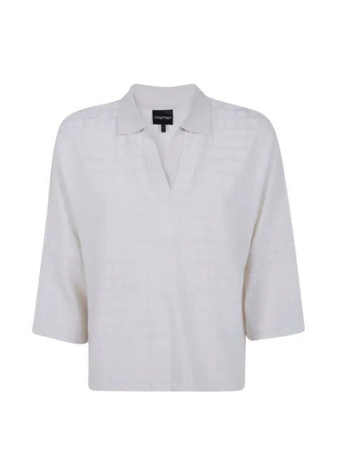 Emporio Armani V-neck check top White EW003580AF21215
