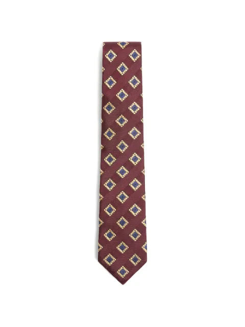 Valentino Garavani Valentie patterned tie in silk, wool, and jacquard Red YEV195ZXA