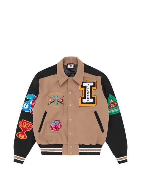ICECREAM appliqué bomber jacket Neutrals IC26101