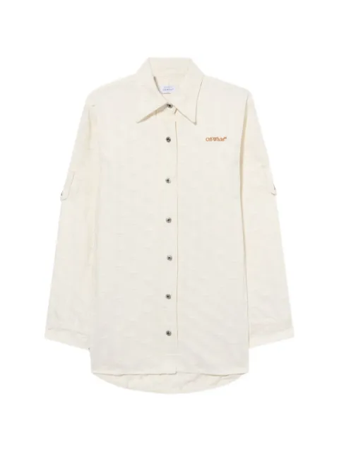 Off-White star-jacquard shirt jacket Neutrals 2YQ007S26DEN001W132