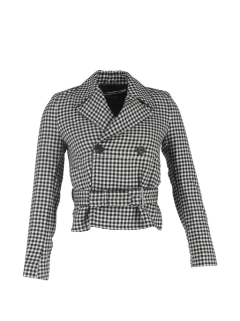 MCQ gingham-checked belted blazer Black NAPPUGBCL647931W