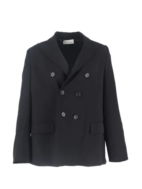 Red Valentino Vintage double-breasted pleated blazer Black NAPPUGBCL647275W