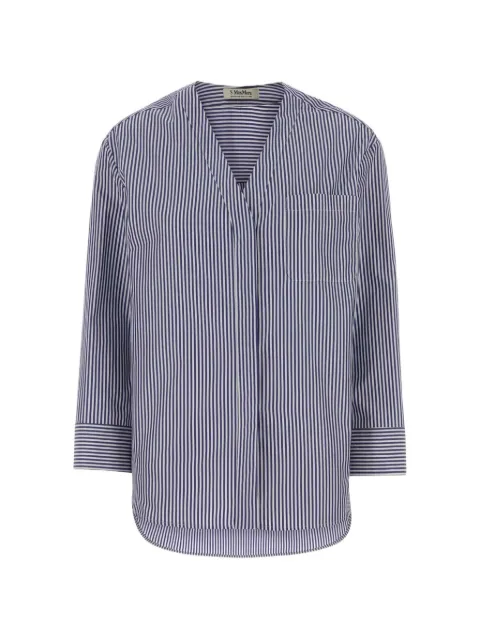 Max Mara striped cotton-poplin shirt Blue 2619111021600