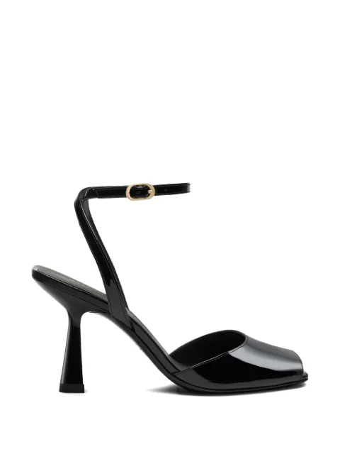 Stuart Weitzman Val square-toe ankle-strap sandals Black SN010PATBLK