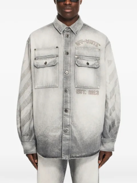 Off-White Diagonals-print denim jacket Grey 44MYD05VS26D003020