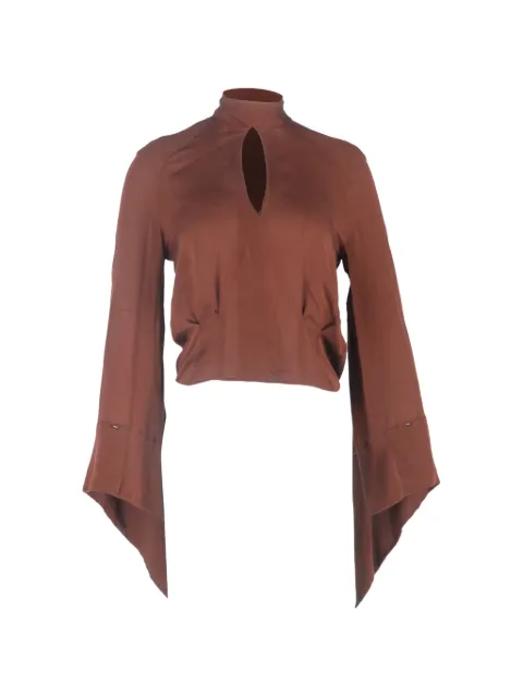 Petar Petrov keyhole asymmetric blouse Brown NAPPUGBCL646673W