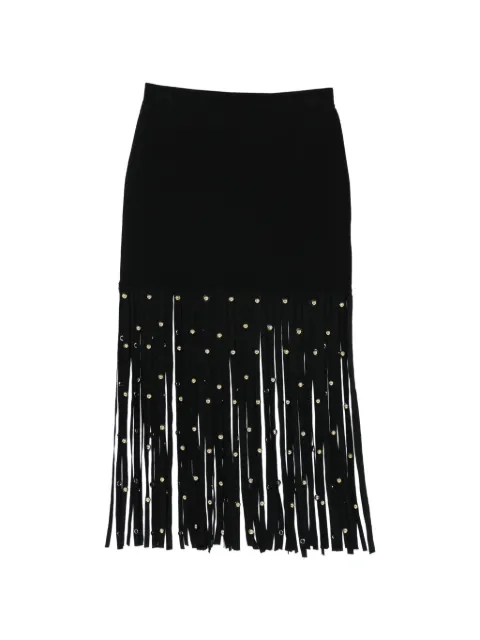 SIMKHAI fringed embellished midi skirt Black 1263019K