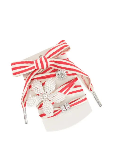 Golden Goose striped beaded-embellishement keyring Red GUZ00278Z000228