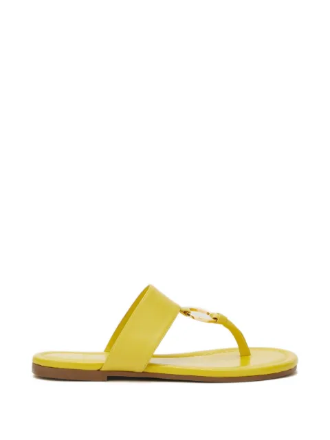 ODISSI Olivia ring-detail leather sandals Yellow OD44015A21064