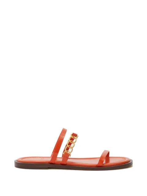 ODISSI Juliet flat leather sandals Orange OD44060A21126