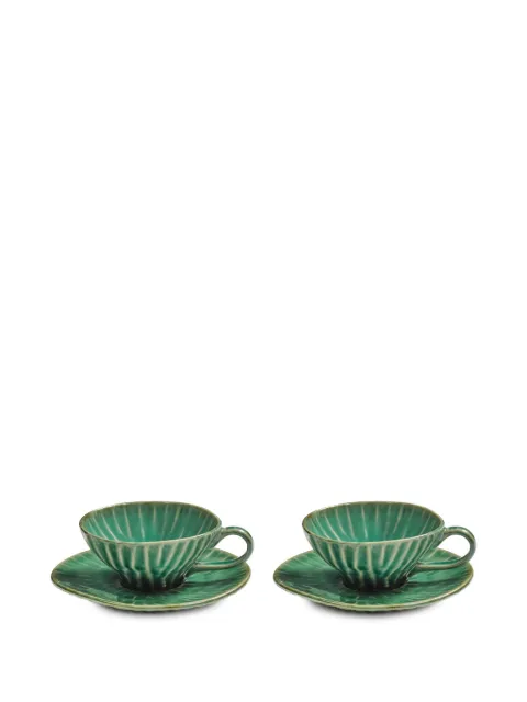 Serax Verde Lanza ribbed espresso cup & saucer (two-person setting) Green B9925420500