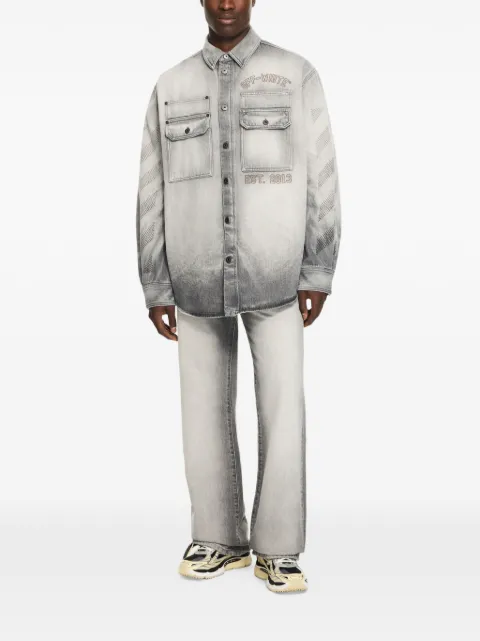 Off-White Diagonal Embroidery slim-fit jeans Grey 44XYA18JS26D003020