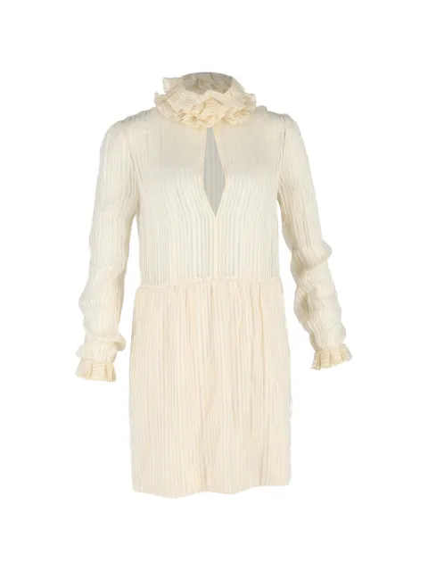 Saint Laurent Pre-Owned Lamé striped mini dress Neutrals NAPPUGBCL647982W