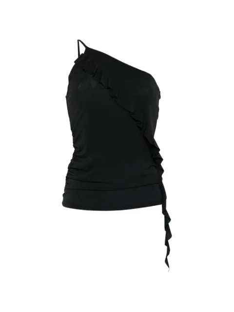 PINKO ruffled one-shoulder top Black 106374A35E