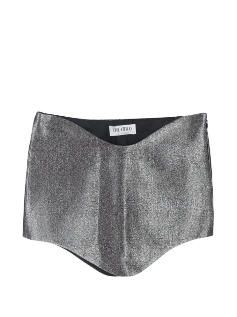 The Attico Wave Tech shimmering mini skirt Silver NAPPUGBCL647925W