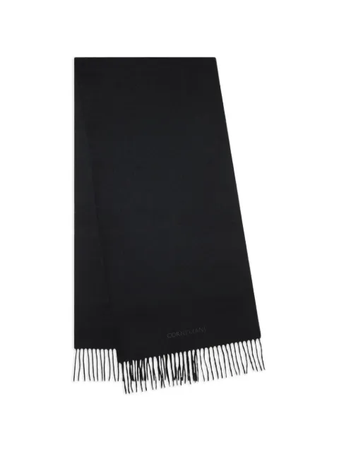 Corneliani fringed scarf Black 26B3442629029