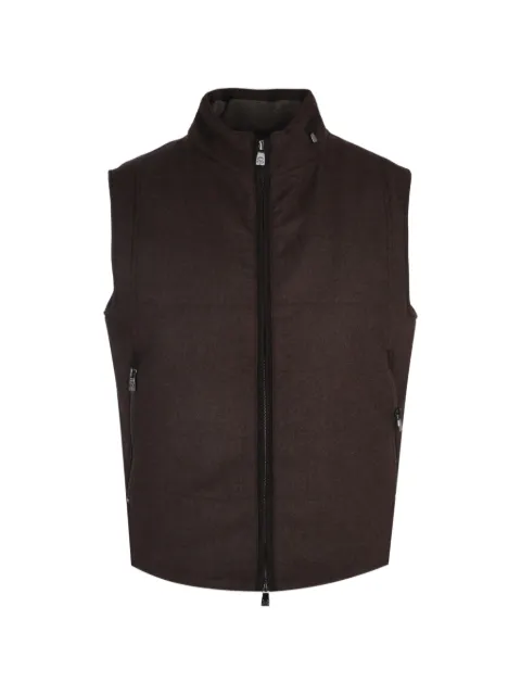 Corneliani zip outdoor waistcoat Brown 26C5712618267