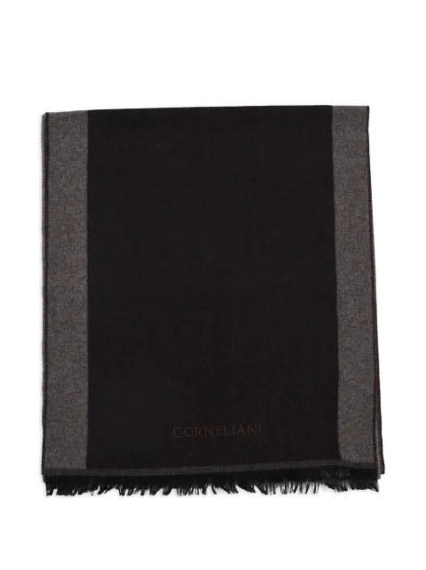 Corneliani striped cashmere scarf Black 26B3682629000
