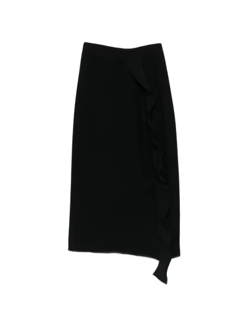 Liviana Conti ruffled-detail midi skirt Black F6SA55